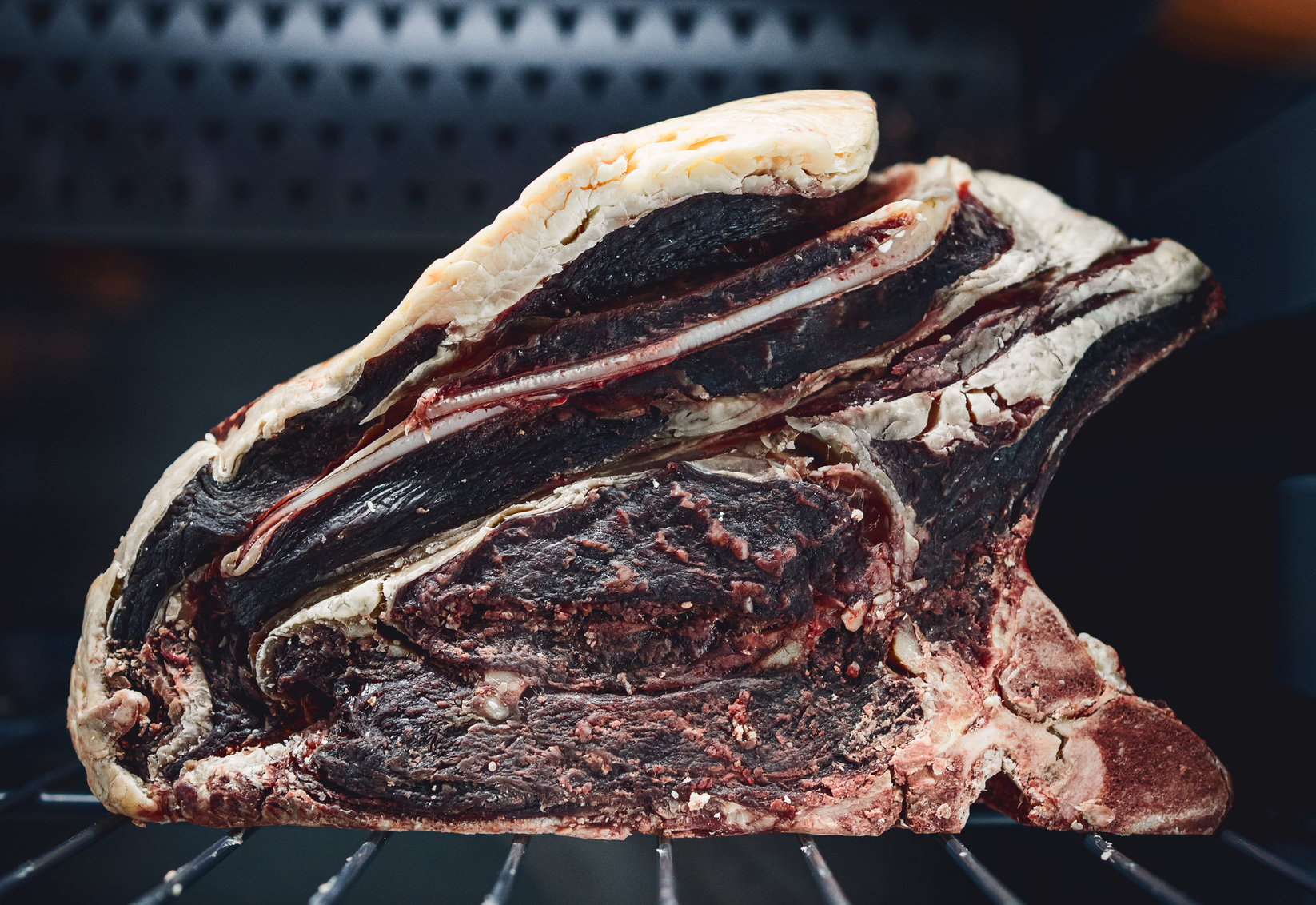 Dry-aged beef in the NORA'S dry ager